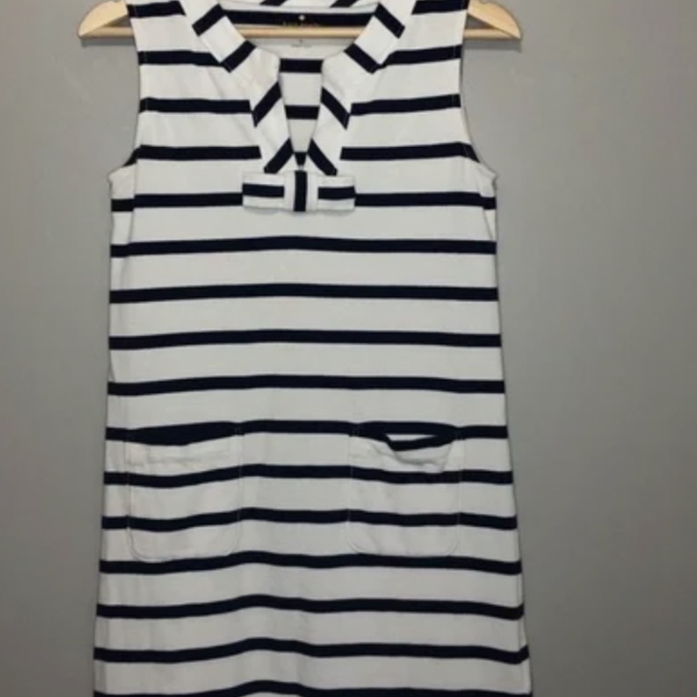 Kate Spade White and Navy Striped Mini Dress Size S - Picture 3 of 4